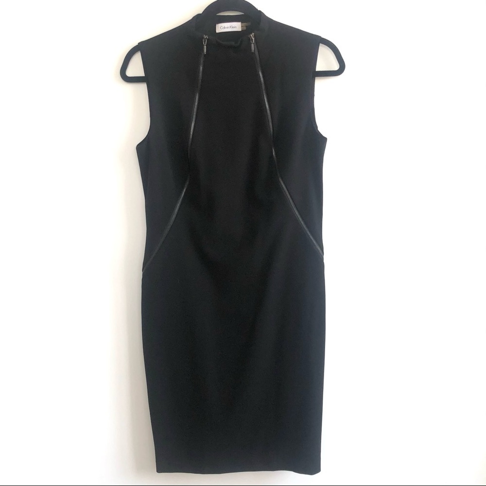 CALVIN KLEIN ZIPPERED BLACK DRESS SIZE: 8